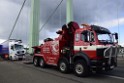 Schwerer LKW VU PKlemm A 4 Rich Olpe auf der Rodenkirchener Bruecke P335